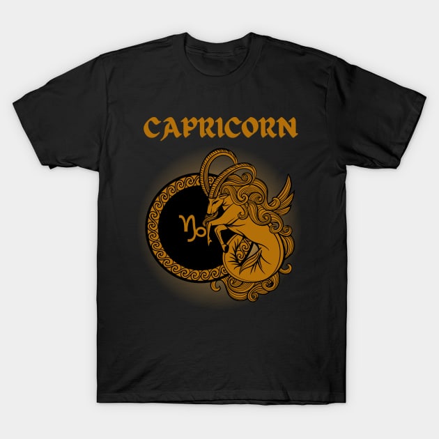 Capricorn Goat Gothic Style T-Shirt by MysticZodiac